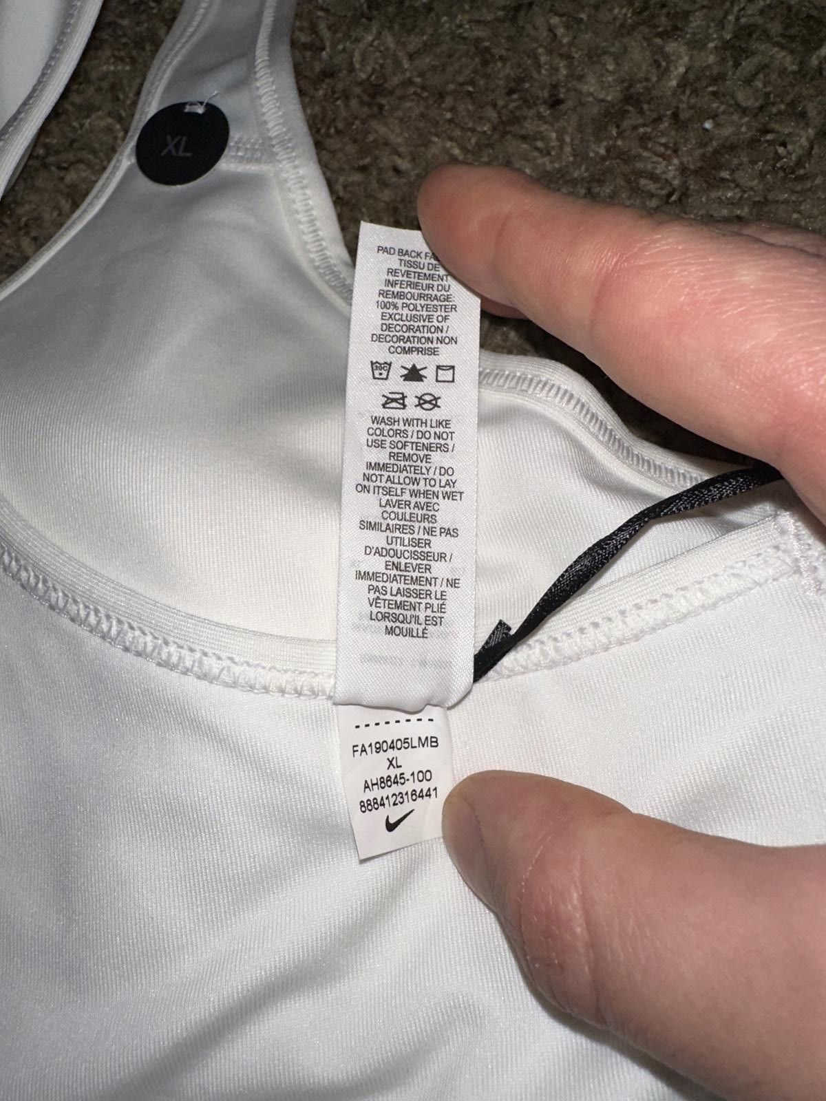 Nike Nike Womens Victory Shape Medium Support White Sports Bra Size ONE SIZE - 5 Thumbnail