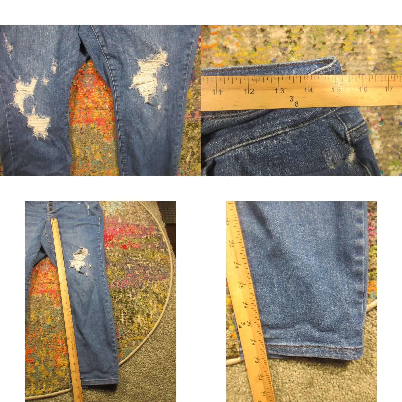 Denime Judy Blue Jeans Womens Boyfriend Fit 14W 30x29 Stretch Denim Distressed Size 30" / US 8 / IT 44 - 8 Thumbnail