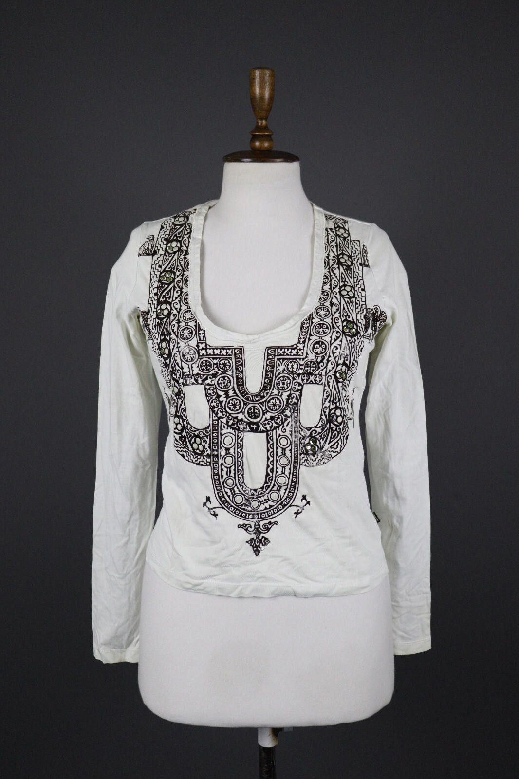 Just Cavalli Just Cavalli White Floral Pullover Top Shirt Size 42 Size M / US 6-8 / IT 42-44 - 1 Thumbnail