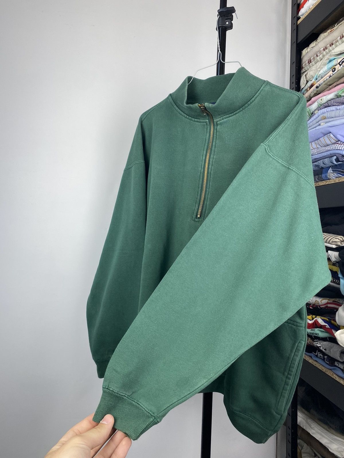 Gap × Vintage 90s🔥Oversized Gap 1/3 Zip Sweatshirt Faded Gothic Punk emo Size US M / EU 48-50 / 2 - 7 Thumbnail