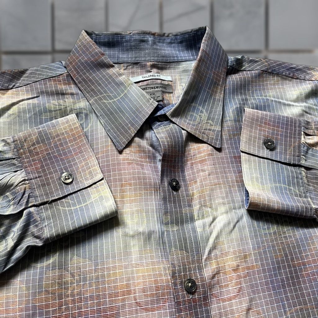 Johnston & Murphy Johnston & Murphy Shirt 2XL Multicolor Cotton Button-Up Mens Tailored Regular Fit Spring Fall Summer Winter Casual Size US XXL / EU 58 / 5 - 1 Thumbnail