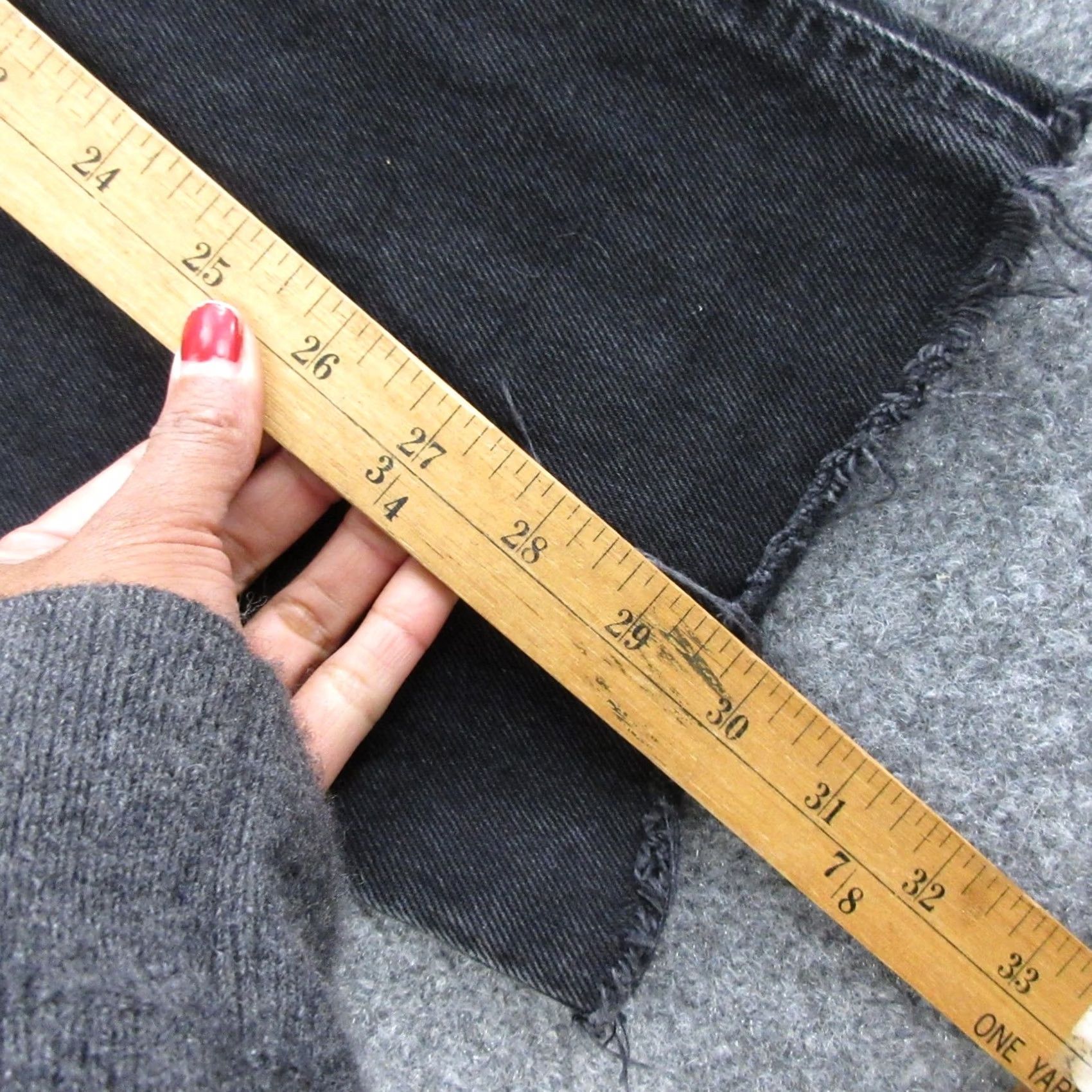 Agolde AGOLDE Jeans Womens Cherie High Rise Straight Charcoal Wash Distressed Denim 31 Regular Inseam 30in 5-Pocket Cotton Zip Button Size 24" / US 00 / IT 34 - 3 Thumbnail