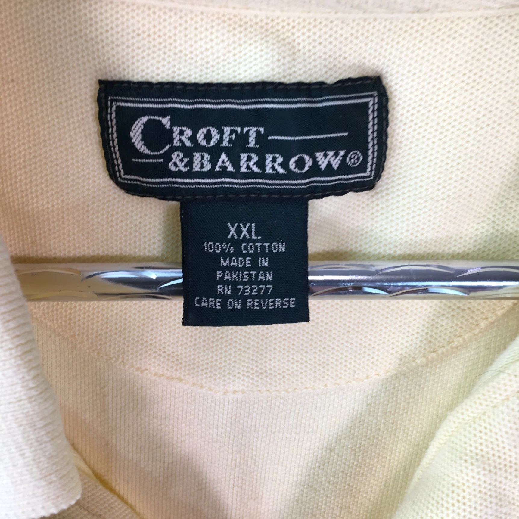 Croft & Barrow Croft And Barrow Mens Short Sleeve Polo Yellow Collared T-Shirt 2XL Casual Shirt, Button-Down, 100% Cotton, Regular Fit, Solid, Breathable, Size XXL Size US XXL / EU 58 / 5 - 3 Thumbnail