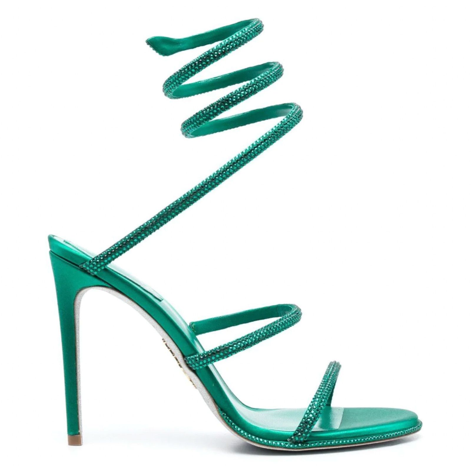 Rene Caovilla Cleo Emerald Crystal Ankle Wrap Strap Sandal Heel Pump 38 Size US 8 / IT 38 - 1 Thumbnail