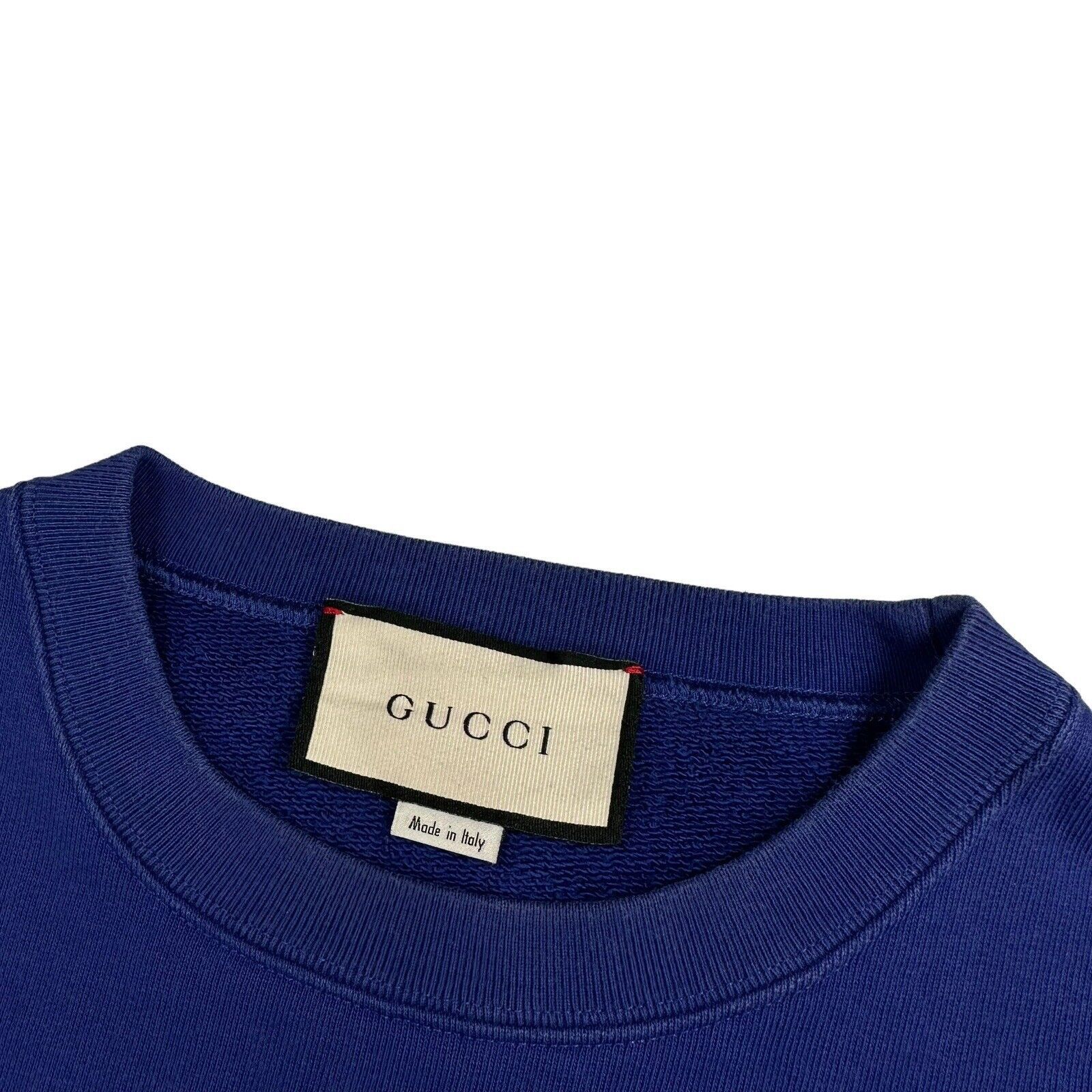 Gucci Gucci Size M Sweatshirt Deep Blue Vertical Logo Graphic Crew Size US M / EU 48-50 / 2 - 7 Thumbnail