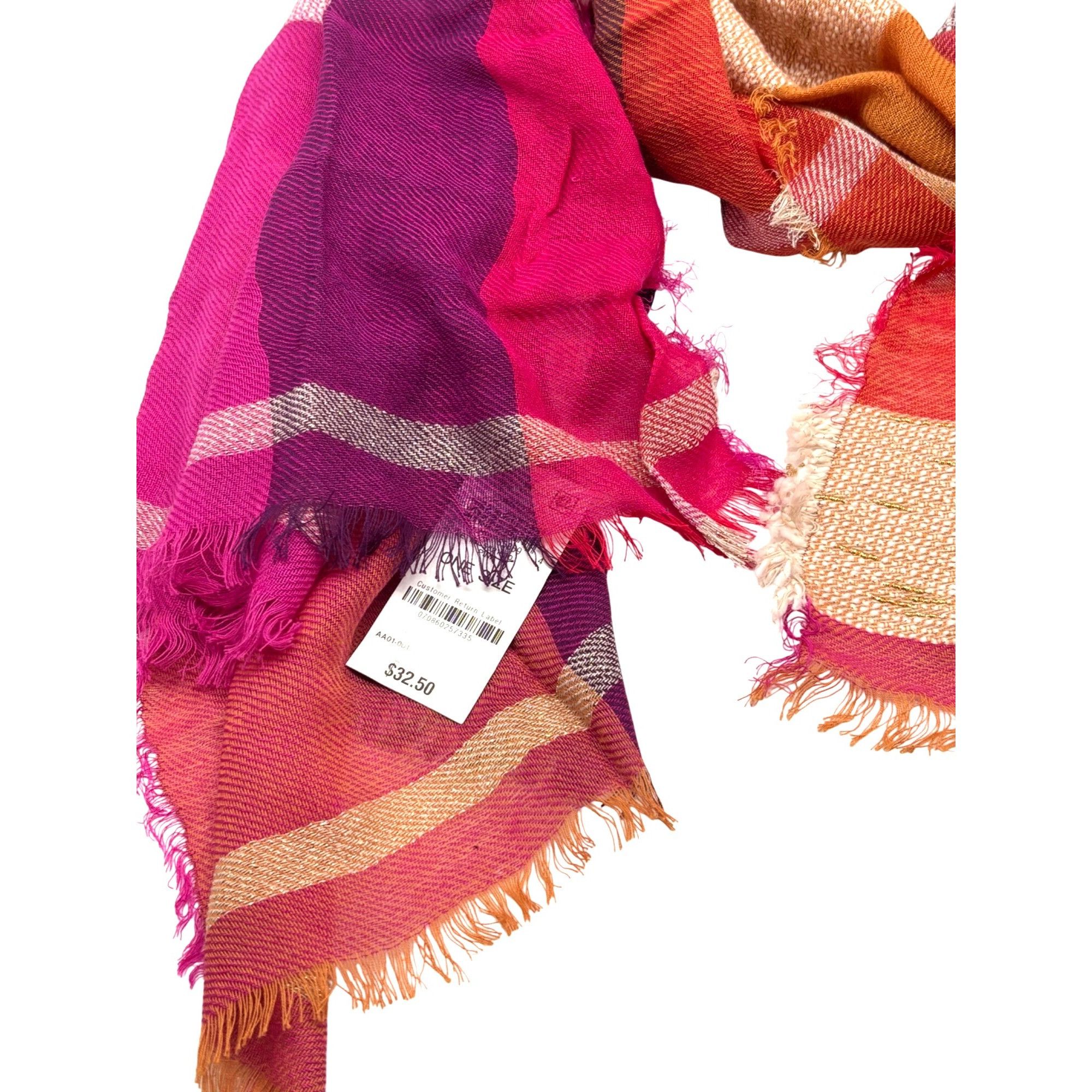 Other INC International Concepts INC Touch Of Shine Plaid Wrap Sca Size ONE SIZE - 8 Thumbnail