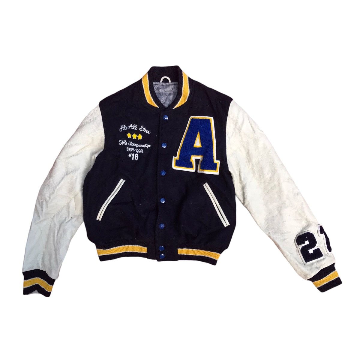 Vintage AT JAPANESE VARSITY LEATHER SLEEVE JACKET Size US XS / EU 42 / 0 - 5 Thumbnail