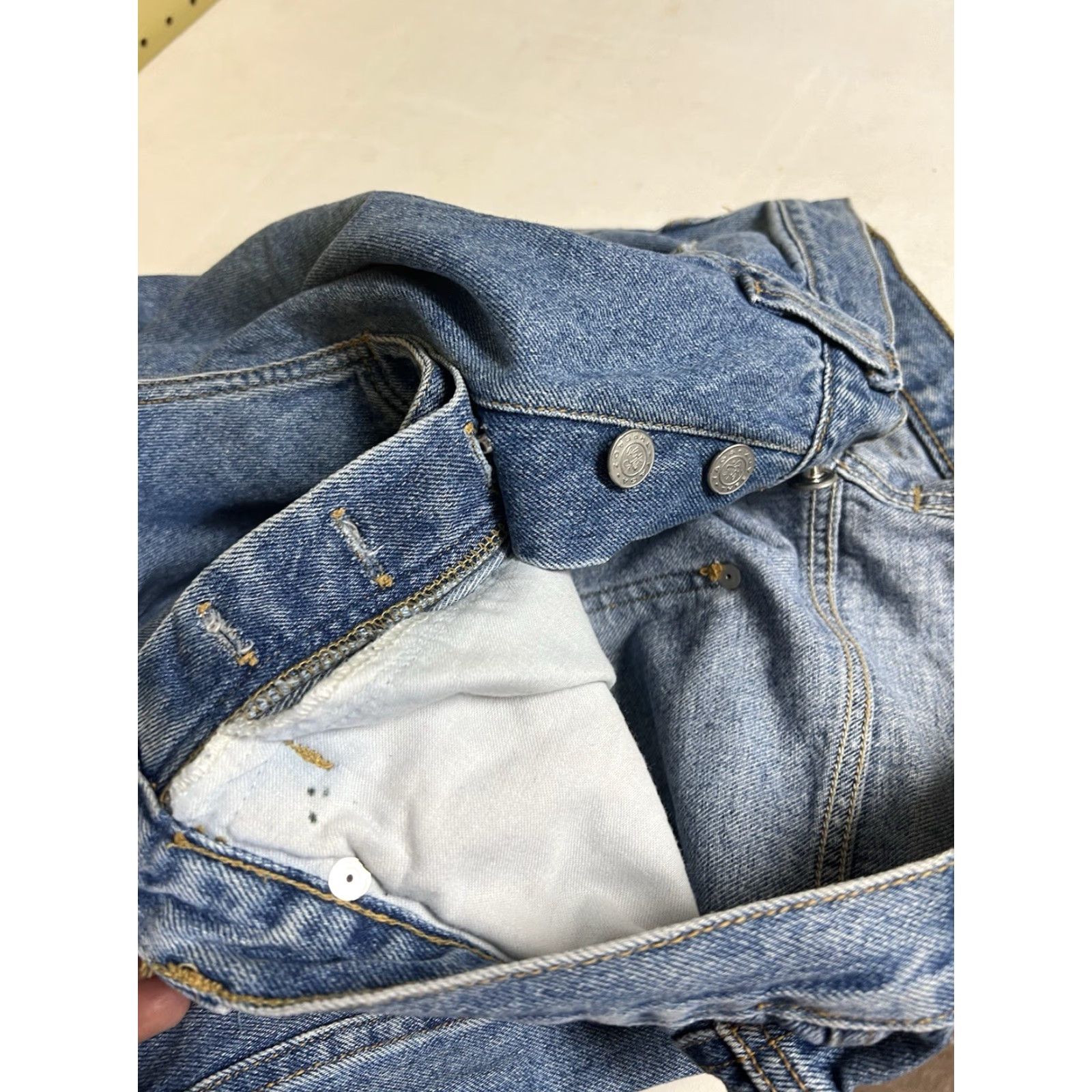Denime VINTAGE Yaga Jeans Denim 32x33 Button Fly Mens USA Made Blue Straight 33 Inseam Size US 32 / EU 48 - 5 Thumbnail
