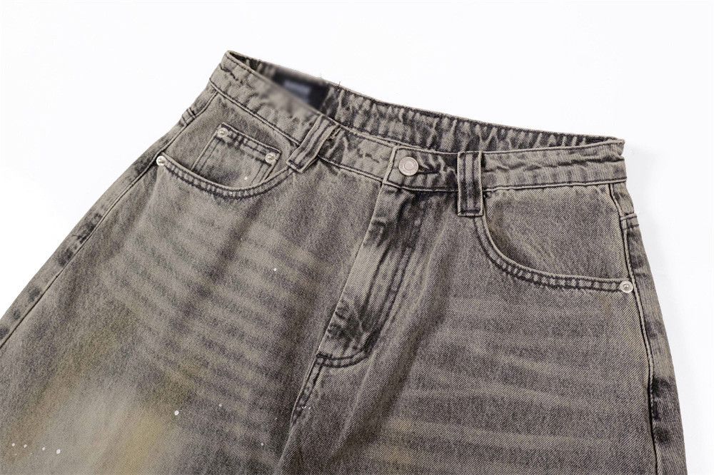 Japanese Brand × Vintage Punk men's ink-splashed distressed scimitar jeans Size US 32 / EU 48 - 4 Thumbnail