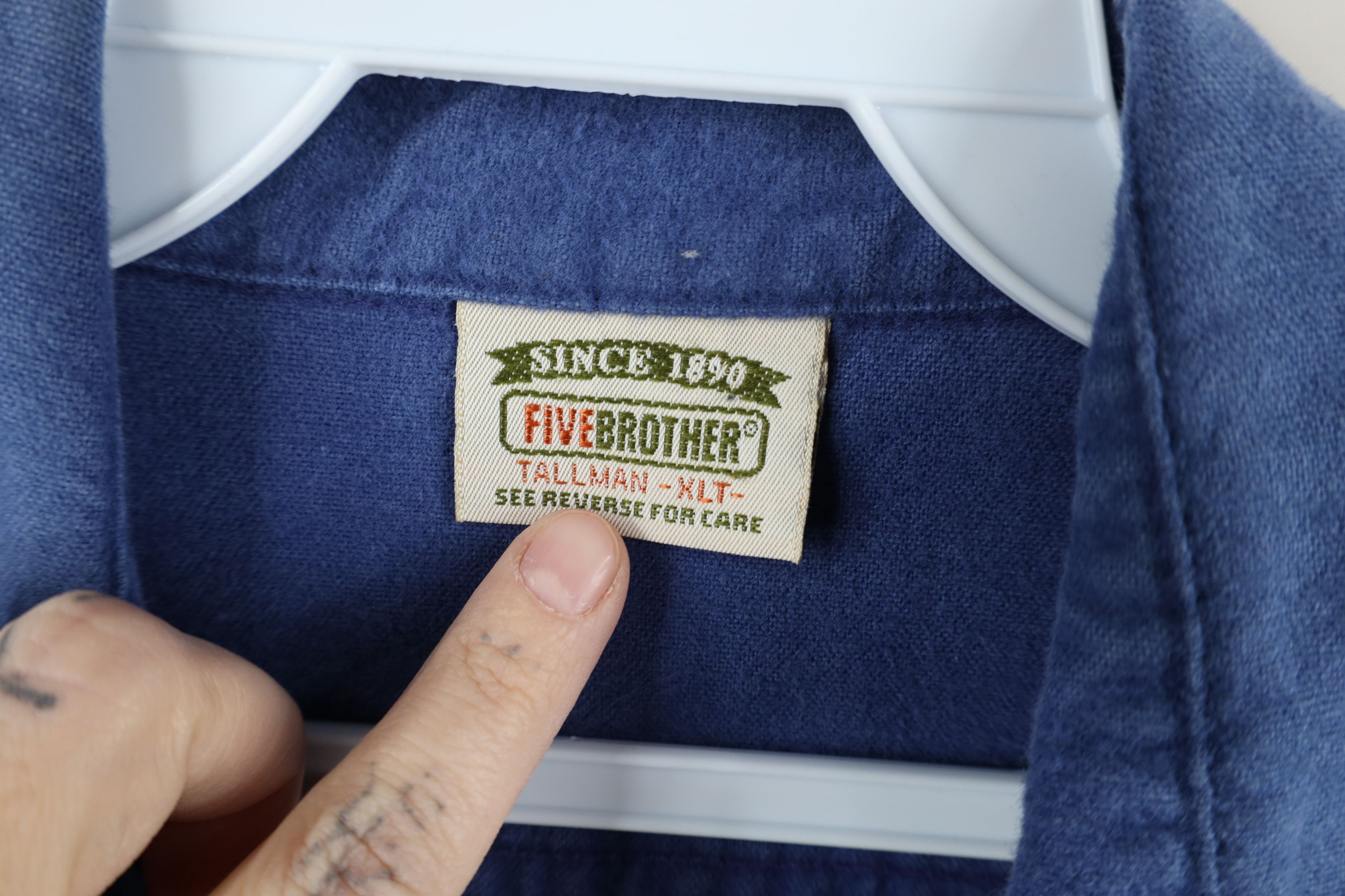 FiveBrother × Vintage Vintage 90s Five Brother Chamois Cloth Collared Button Shirt Size US XL / EU 56 / 4 - 9 Thumbnail