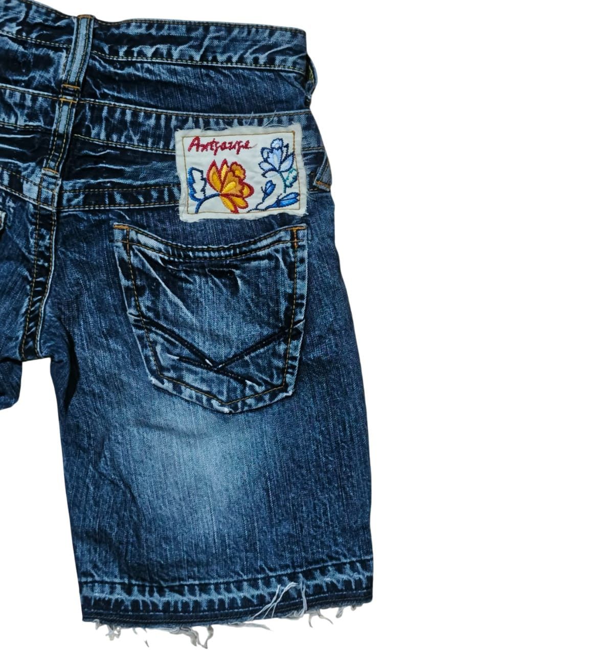Japanese Brand ANTGAUGE Double Waist Distressed Short Jeans Size 28" / US 6 / IT 42 - 7 Thumbnail