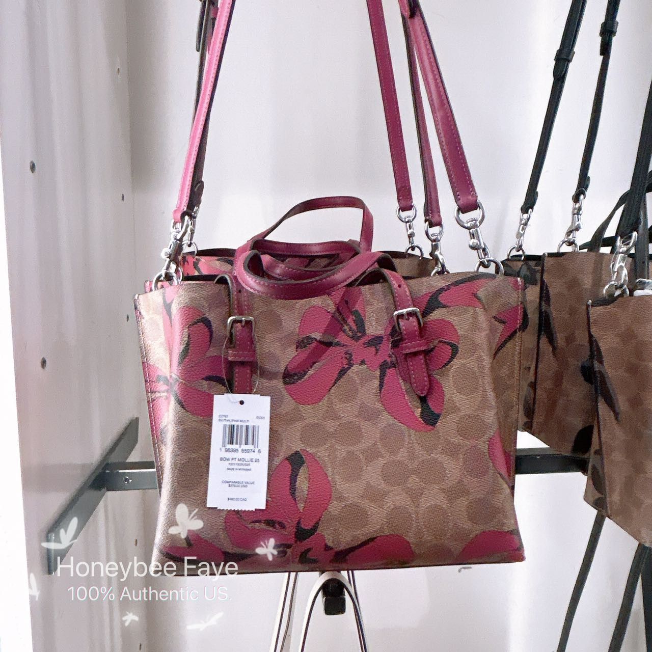 Coach Mollie Tote Bag 25 In Signature Canvas With Bow Print CZ767 Size ONE SIZE - 3 Thumbnail
