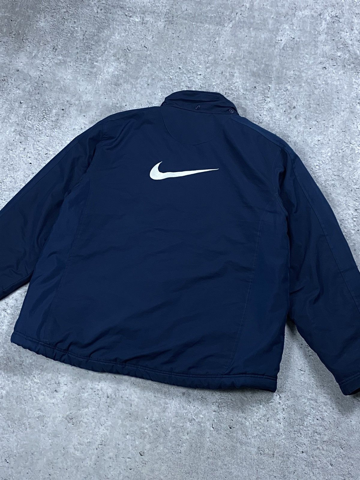 image of Nike Jacket With Swoosh Logo On The Back in Navy, Men's (Size Large)