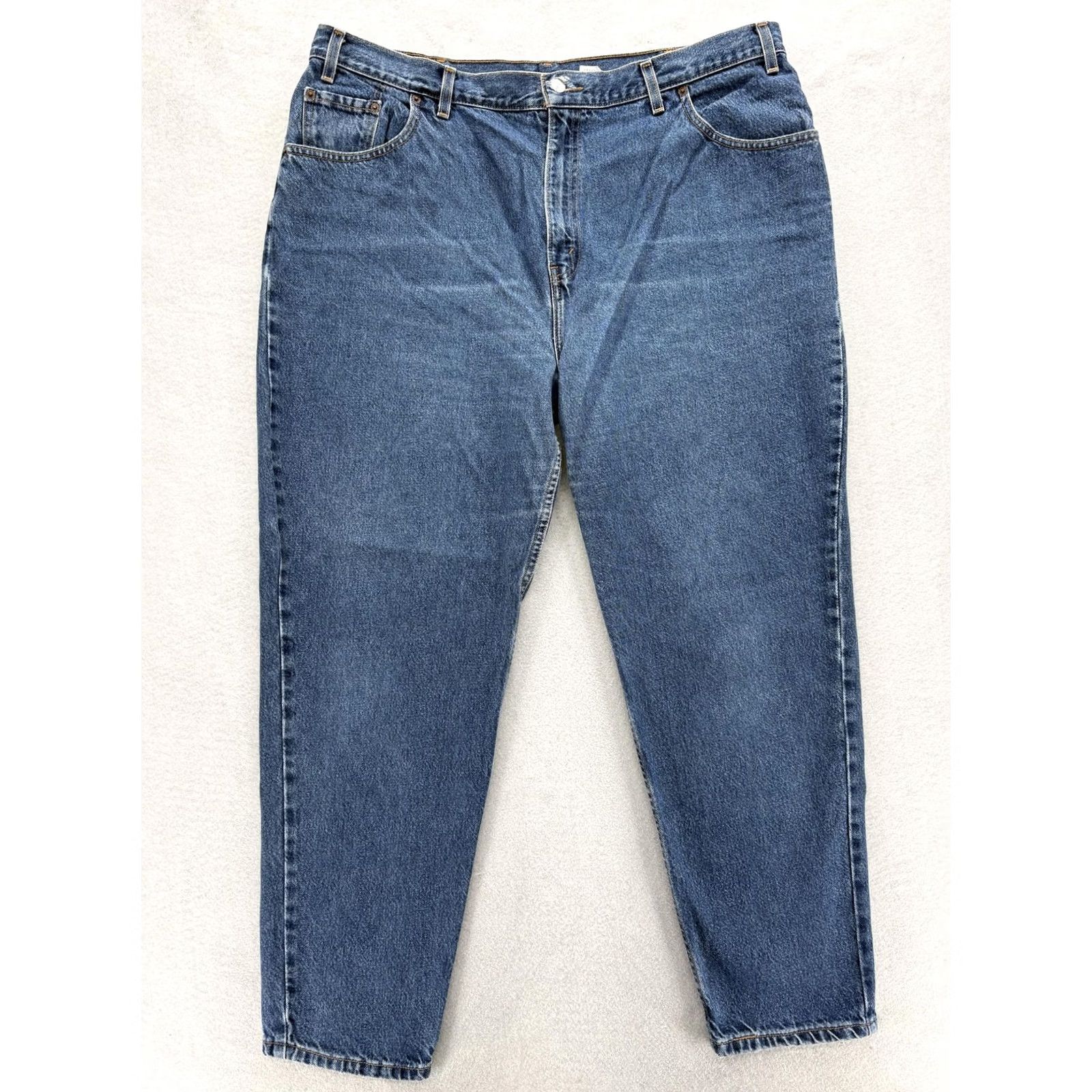 Levi's VINTAGE Levis 550 Relaxed Tapered Jeans Womens 22 Blue Med Wash High Rise Y2K Size 40" / US 18 - 2 Thumbnail