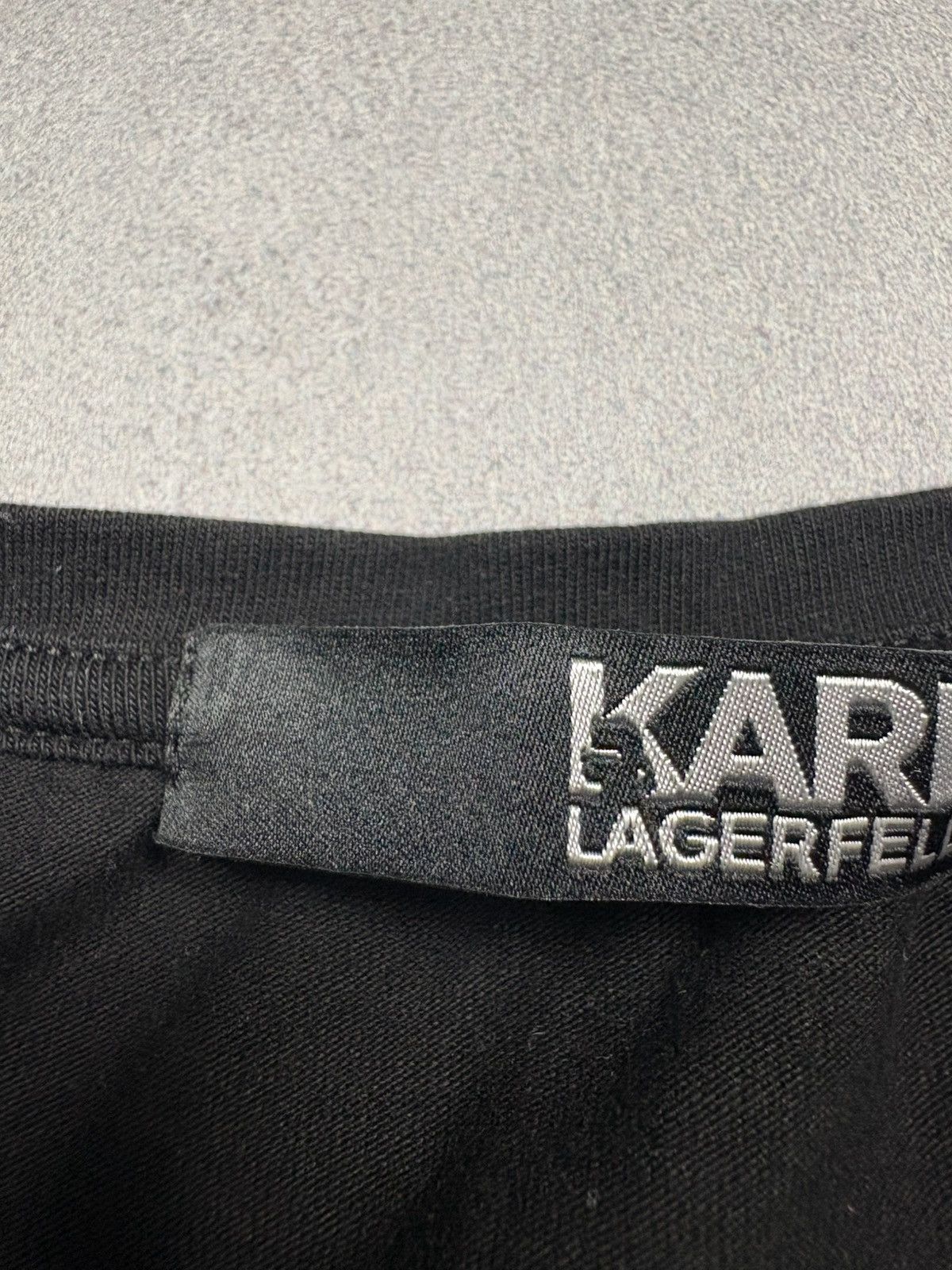 Karl Lagerfeld Karl Lagerfeld Graphic Cat Tee Black Made in Portugal Y2K Size S / US 4 / IT 40 - 10 Thumbnail