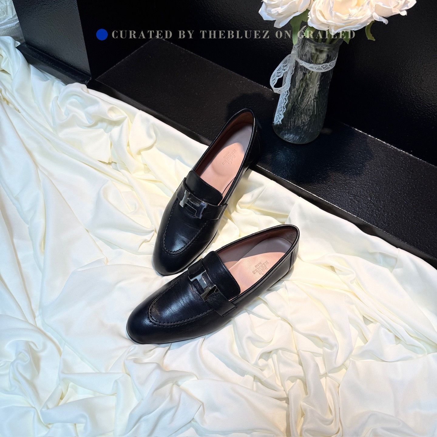 Hermes Hermes Black Silver H Buckle Loafer Size US 7.5 / IT 37.5 - 1 Thumbnail