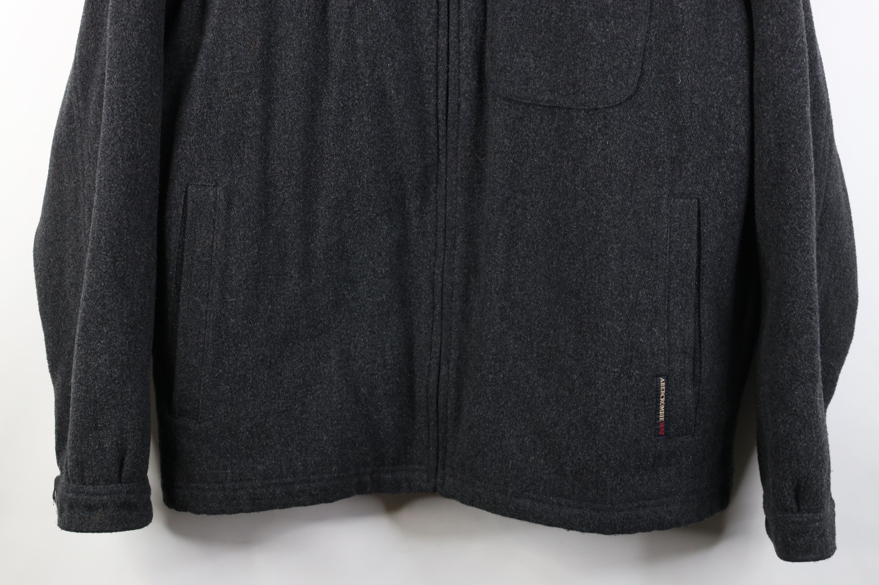 Abercrombie & Fitch Vintage 90s Y2K Abercrombie & Fitch Wool Bomber Jacket Gray Size US L / EU 52-54 / 3 - 3 Thumbnail