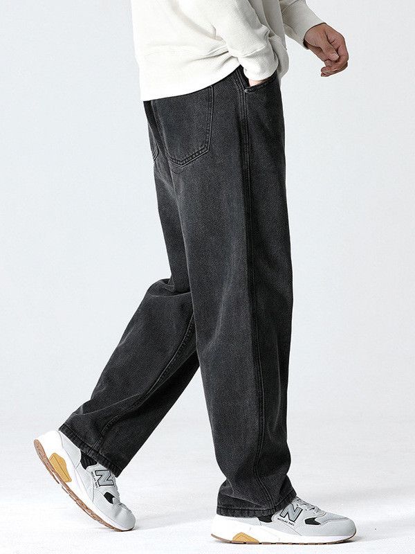 Japanese Brand Men's trendy versatile loose washed distressed jeans Size US 32 / EU 48 - 4 Thumbnail