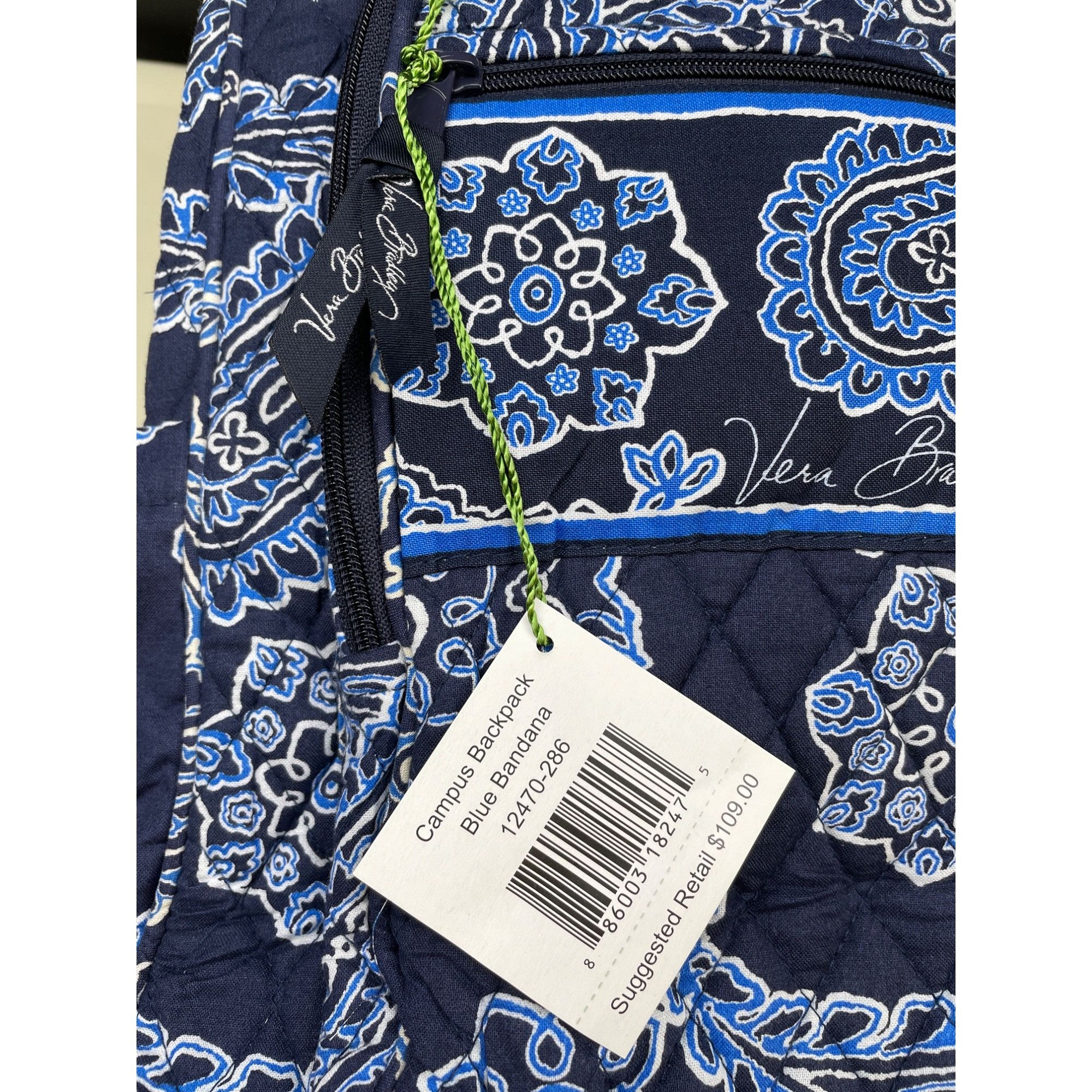 Vera Bradley Vera Bradley Blue Bandana Women's Campus Backpack SKU 6093 Size ONE SIZE - 3 Thumbnail