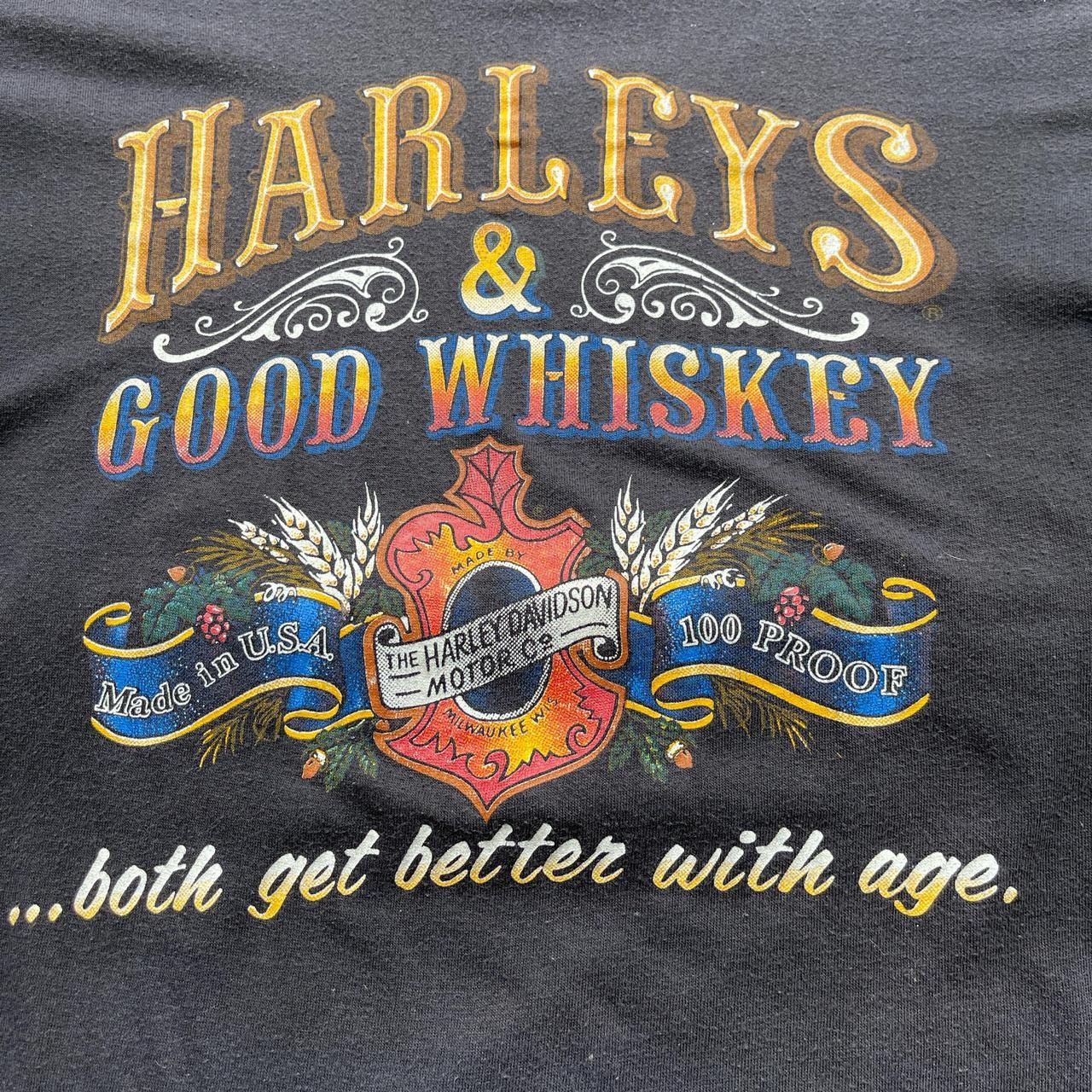 Harley Davidson × Vintage Vintage 80s Harleys and Good whiskey 3D emblem biker tee Size US M / EU 48-50 / 2 - 3 Thumbnail