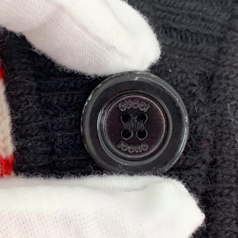 Gucci Gucci Color-blocked plaid pattern inlaid wool V-neck single Size S / US 4 / IT 40 - 9 Thumbnail