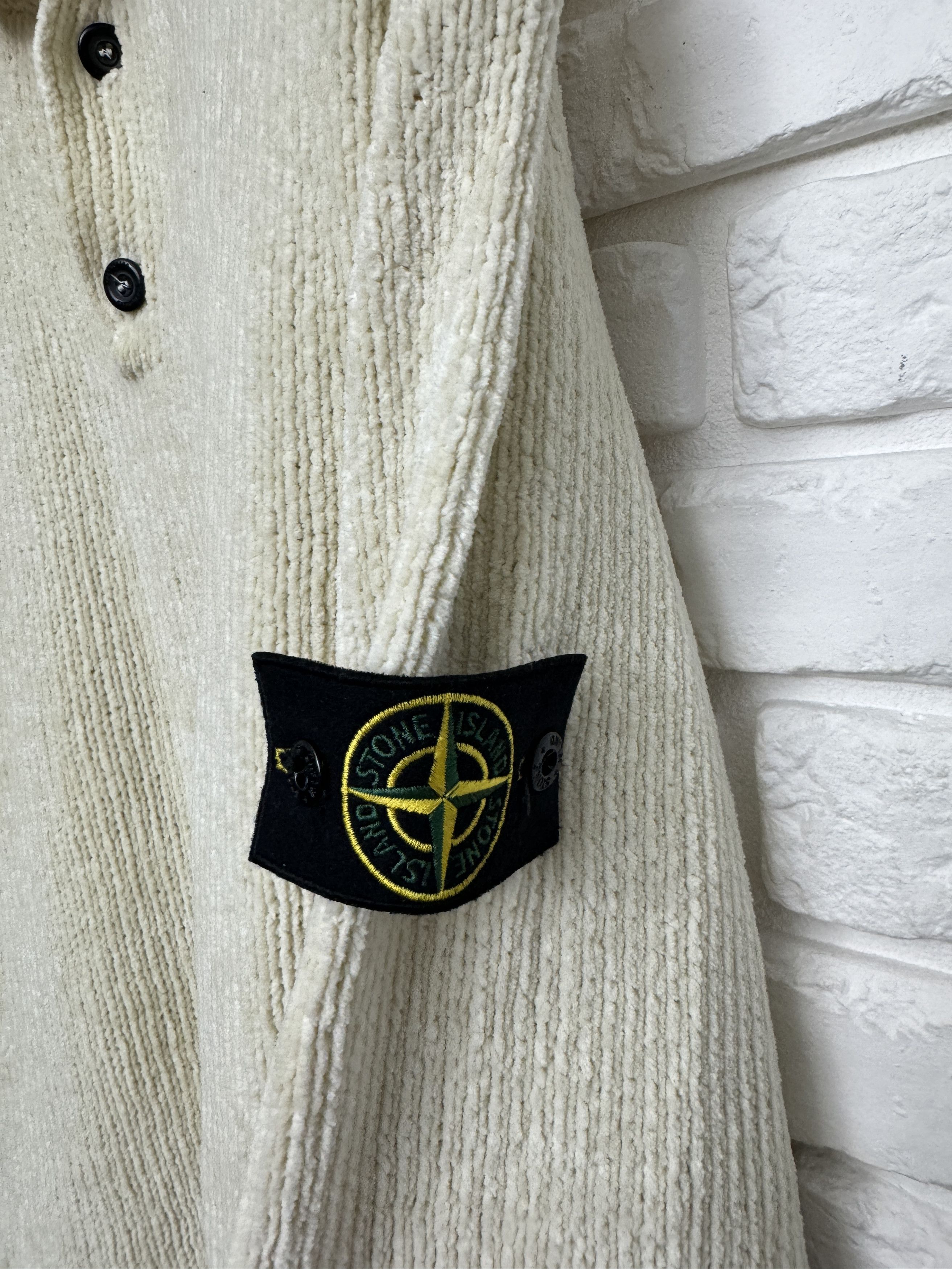 Stone Island 90s Stone Island 1998 Chenille Knit Pullover Cream Sweater L Size US L / EU 52-54 / 3 - 5 Thumbnail