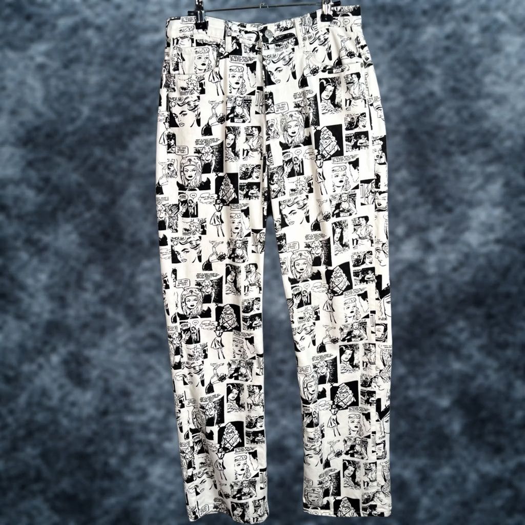 Reformation VINTAGE Reformation Jeans Denim High-Waisted Black & White Comic Print Womens 28 Jeans Size 28" / US 6 / IT 42 - 1 Thumbnail