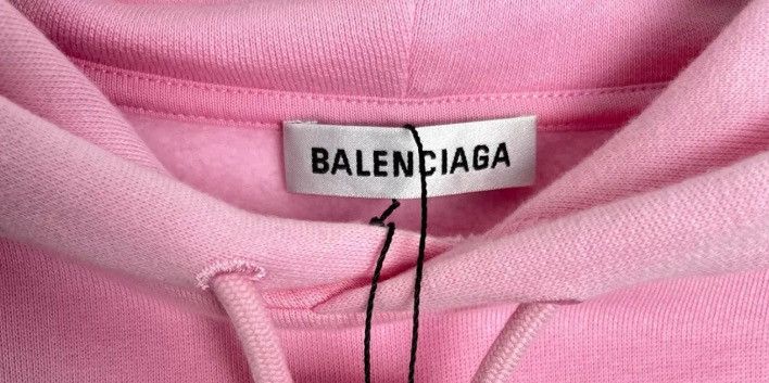 Balenciaga pink front and back logo hoodie2412-Nextarrow