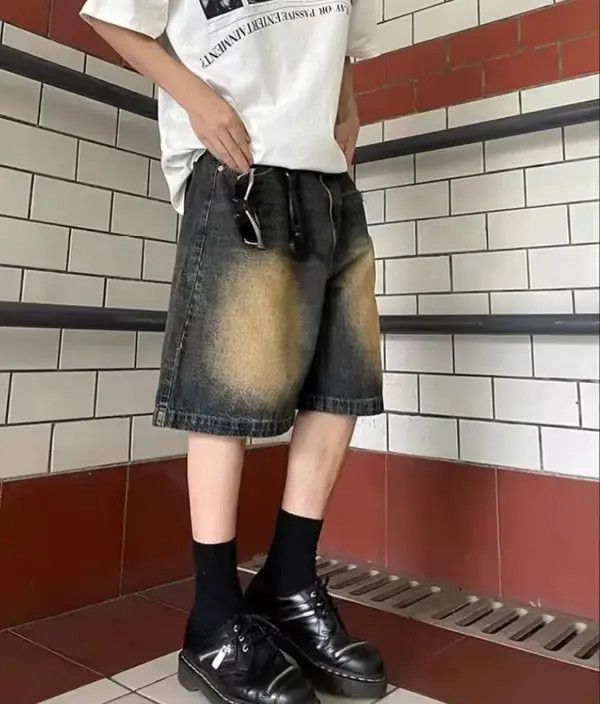 Jean Hirota x Koga Washed distressed loose versatile denim shorts Size US 32 / EU 48 - 6 Thumbnail
