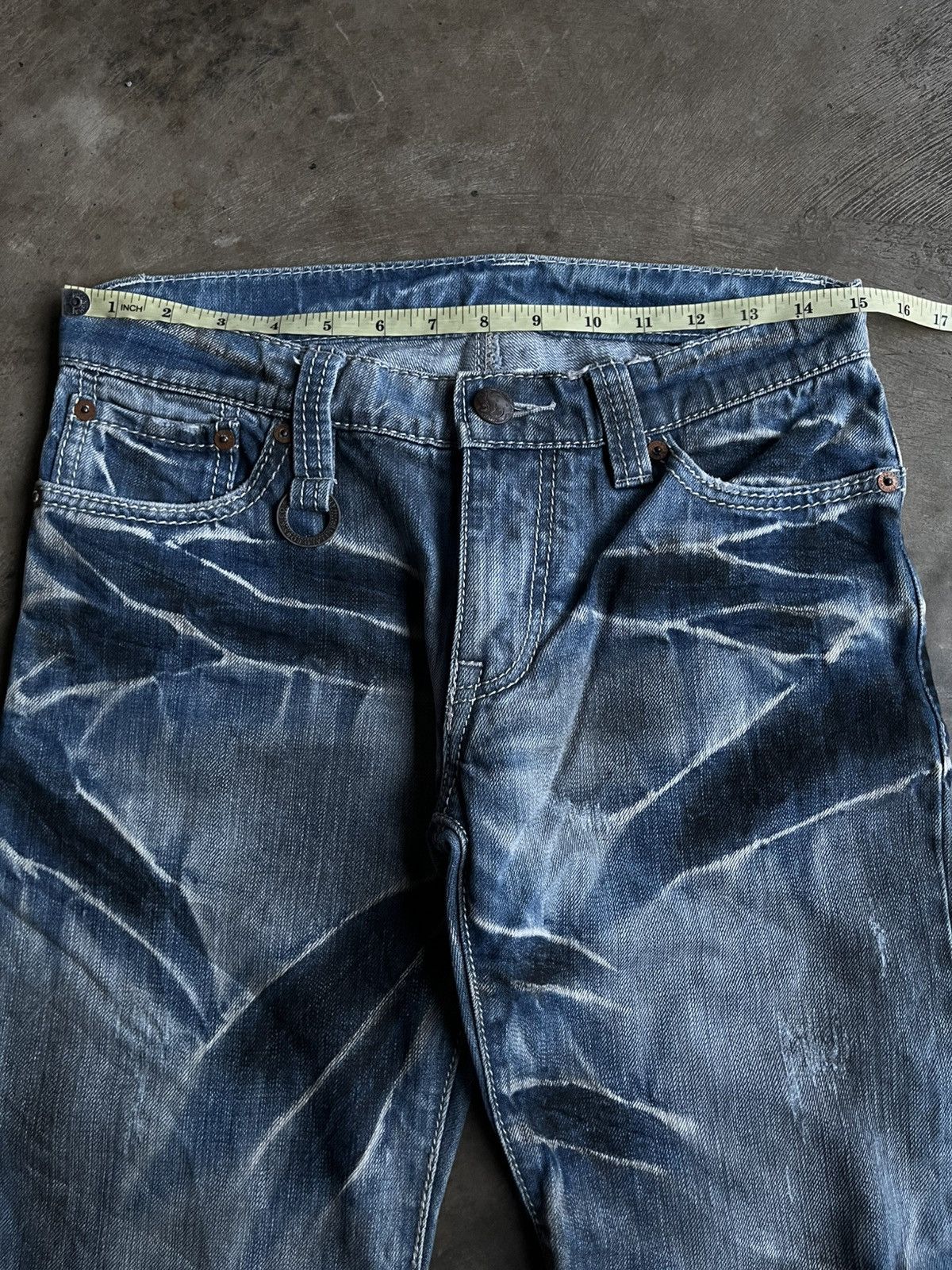 Tornado Mart JAPANESE BUFFALO BOBS DENIM CURVE FLARE FADE PANTS STYLE Size US 30 / EU 46 - 11 Thumbnail