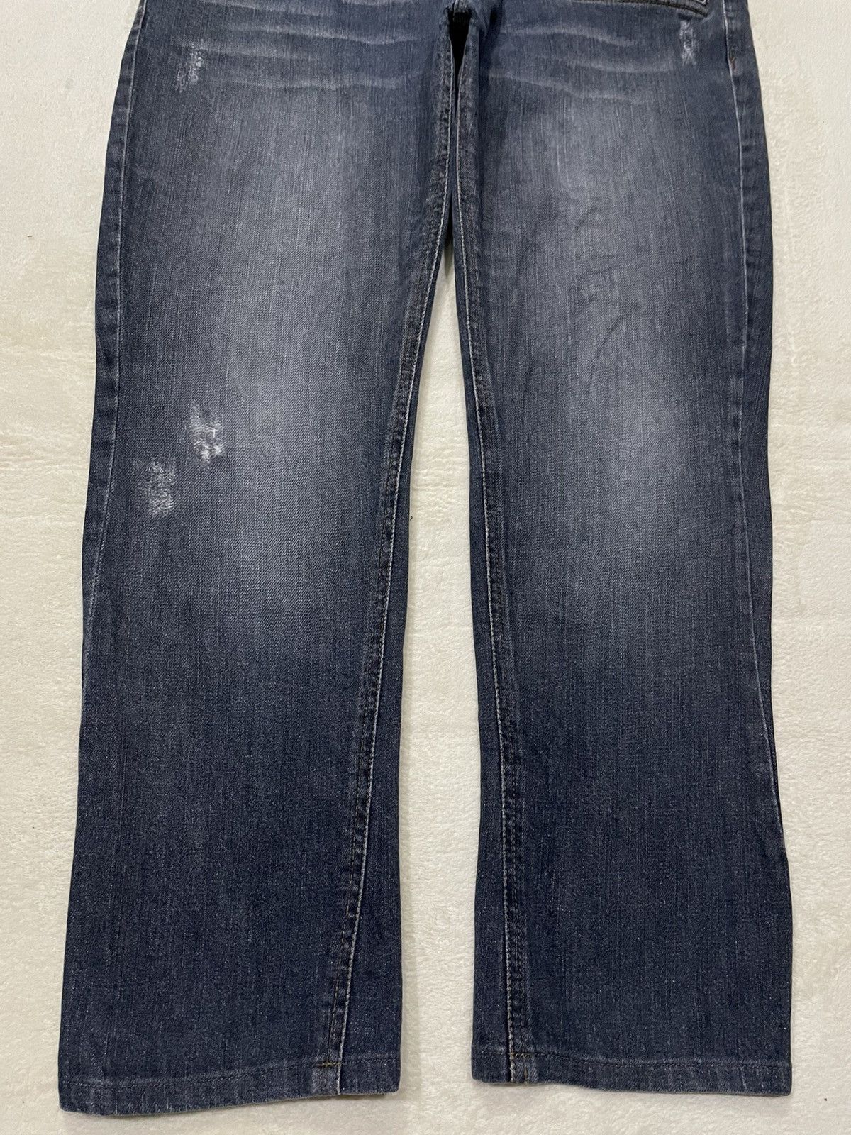 Japanese Brand Vintage Faded Distress Dark Blue Jeans Size US 38 / EU 54 - 3 Thumbnail