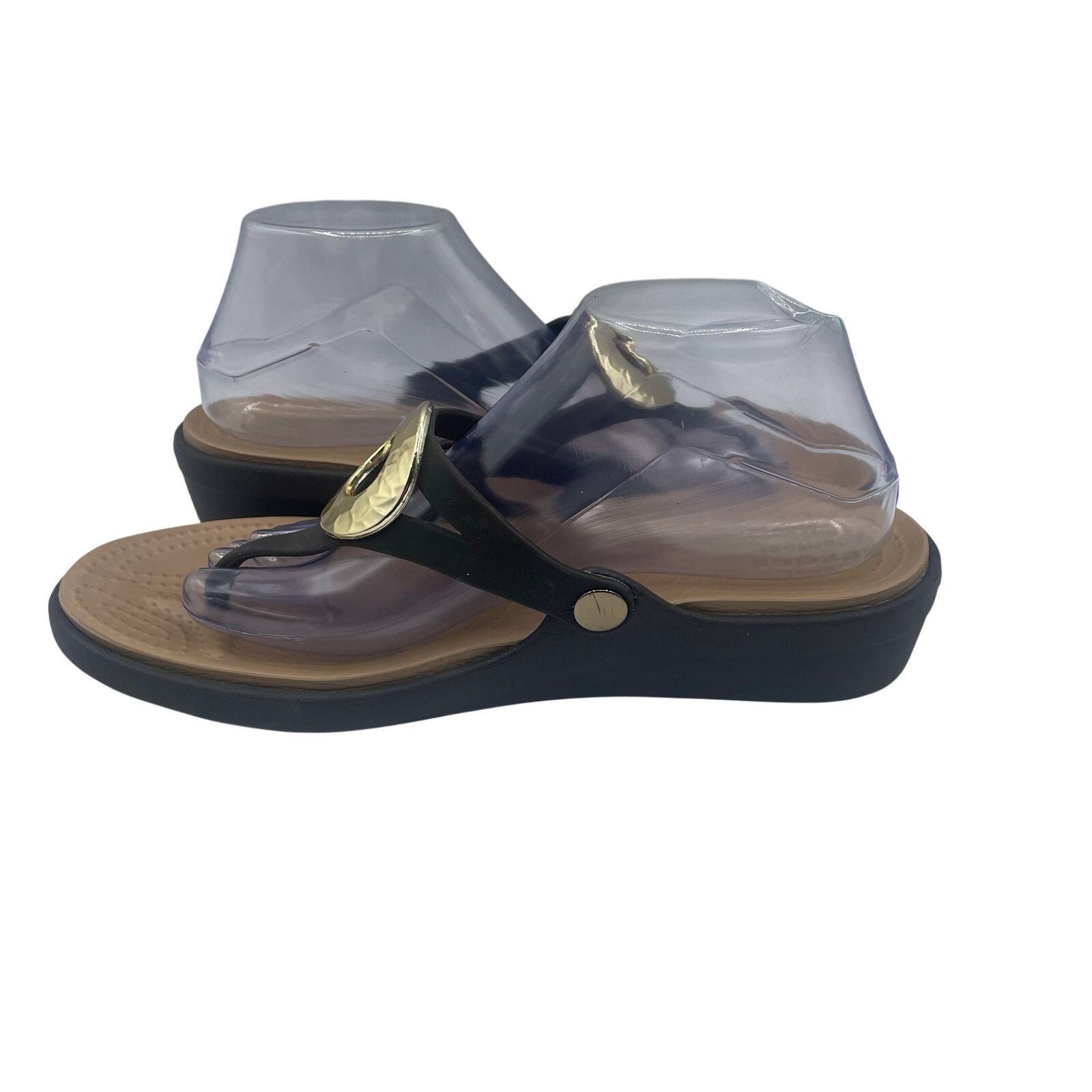 Crocs Crocs Sanrah Hammered Circle Wedge Flip Sandals Espresso 10 Size US 10 / IT 40 - 5 Thumbnail