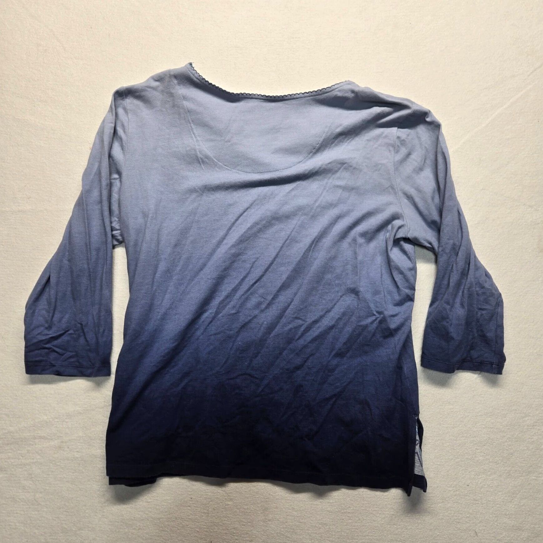 Vintage Alfred Dunner Floral Blouse Adult Women's Medium Blue Short Sleeve Cotton Size M / US 6-8 / IT 42-44 - 8 Thumbnail