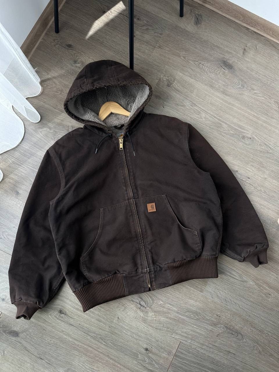 Carhartt × Vintage Vintage Carhartt Workwear Faux Fur Brown Detroit Jacket Size US L / EU 52-54 / 3 - 6 Thumbnail