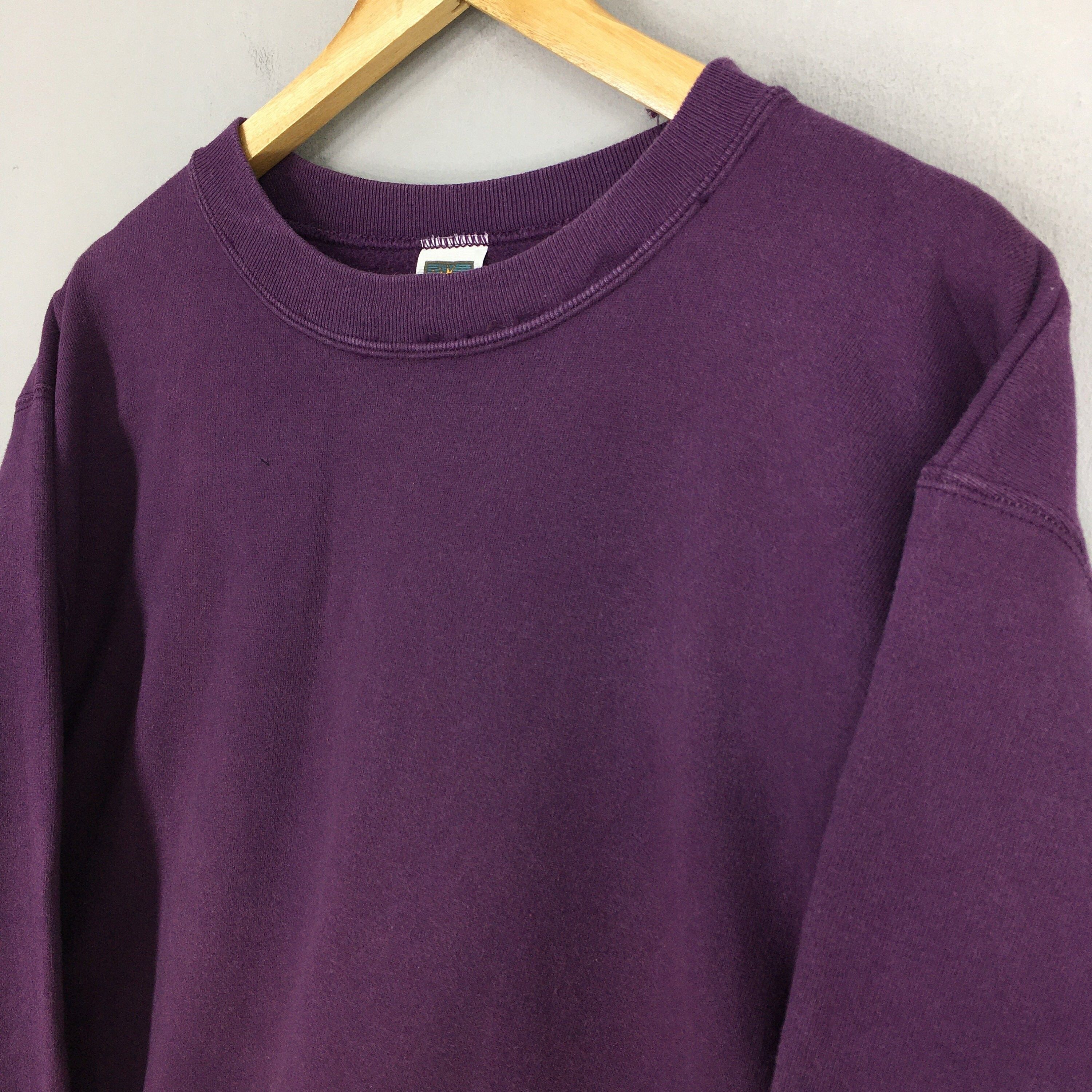 Vintage Plain Sports Purple Baggy Sweatshirt Jumper Large Size US L / EU 52-54 / 3 - 3 Thumbnail