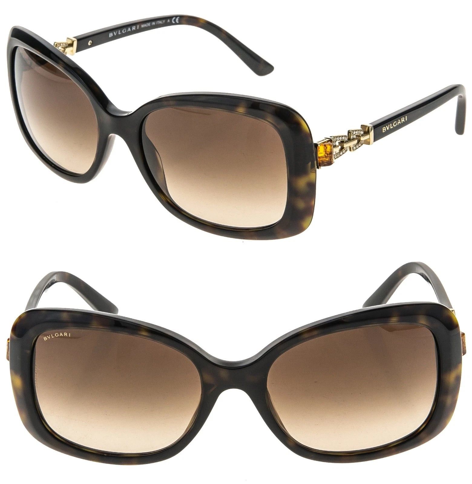 Bvlgari BVLGARI BV8144B 8144 CATENE Brown Gold Chain Sunglasses Size ONE SIZE - 1 Thumbnail