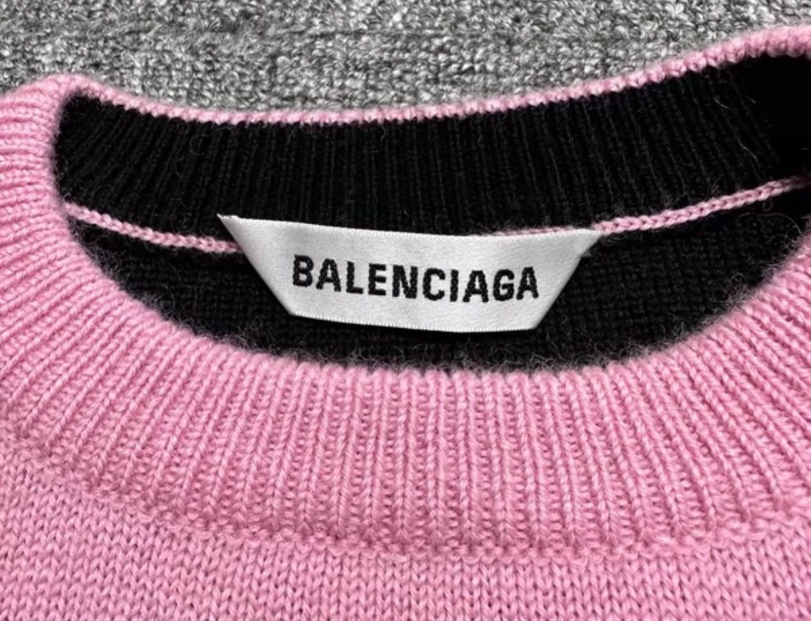 Balenciaga Balenciaga Pink Seven Nation Language Sweater Size US S / EU 44-46 / 1 - 3 Thumbnail