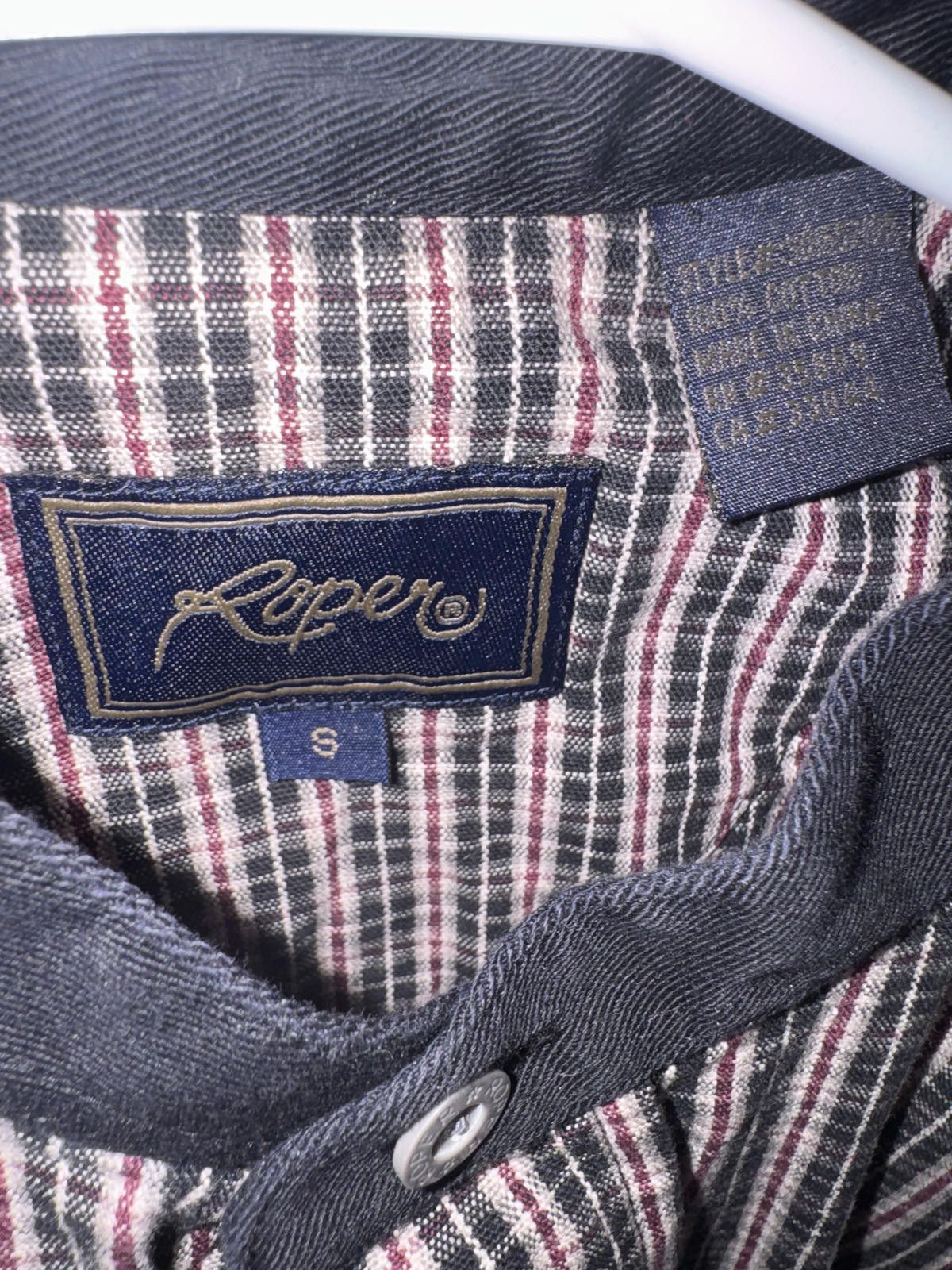 Roper Roper Men's Small Long Sleeve Plaid Shirt Size US S / EU 44-46 / 1 - 3 Thumbnail