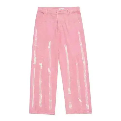 Other Pink High Waist Jeans Loose Straight Baggy Wide Leg Pants Size US 29 - 4 Thumbnail