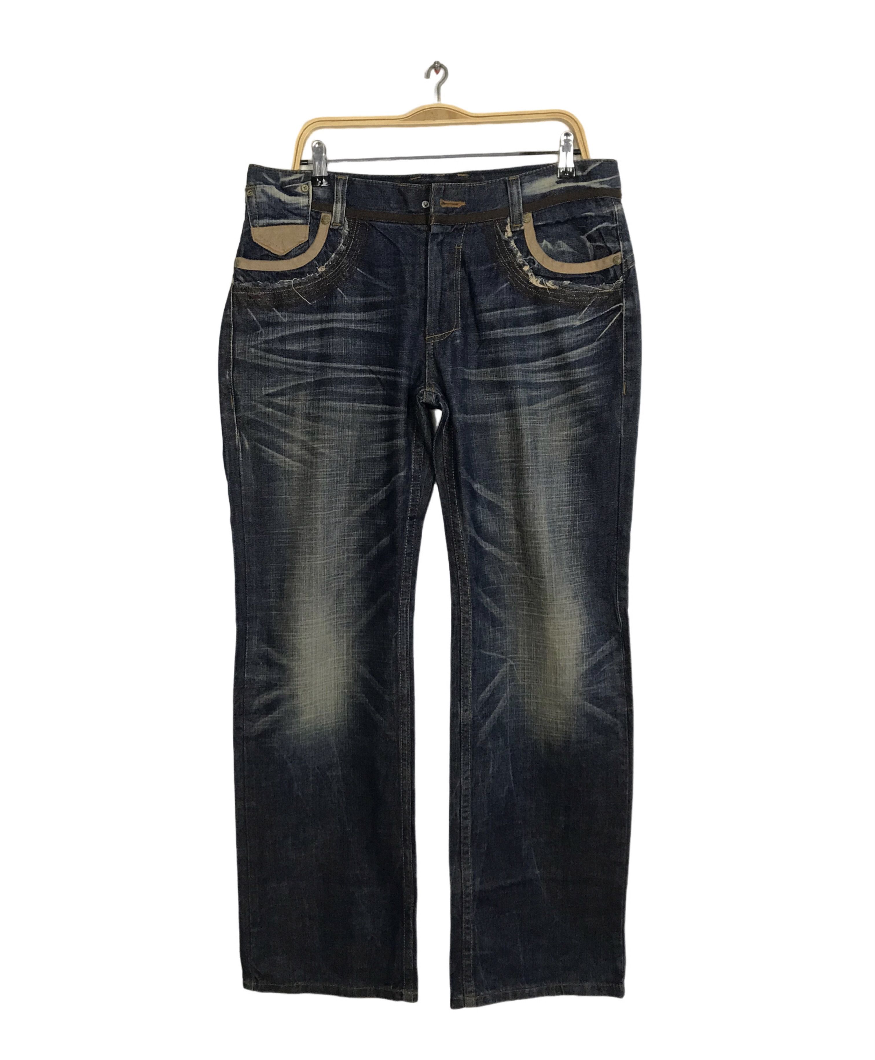 Japanese Brand Red Pepper Denim Japan&Co Embroidery Art Indigo Jeans Size US 33 - 2 Thumbnail