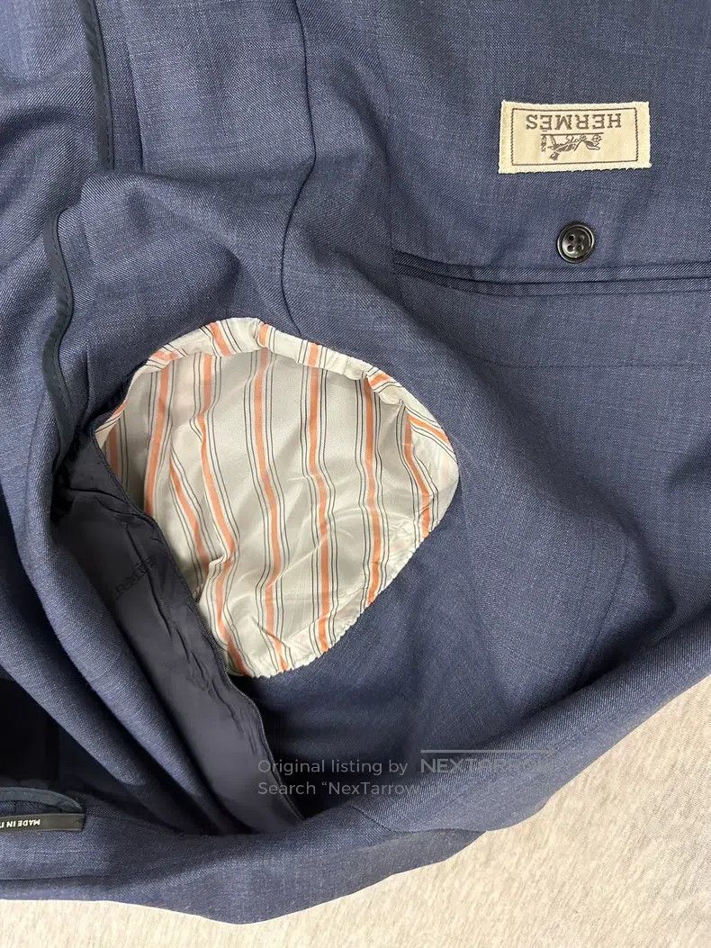 Hermes Hermes Deep Blue Wool Suit - 100% Wool Size 48R - 3 Thumbnail