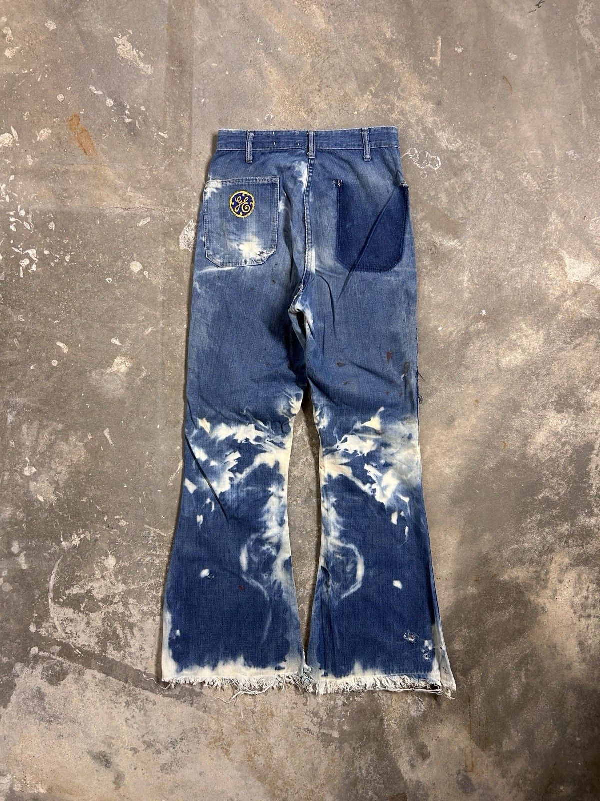 Other Vintage 60’s Flared High Jeans Boho Bleached Distressed Size 26" / US 2 / IT 38 - 4 Thumbnail