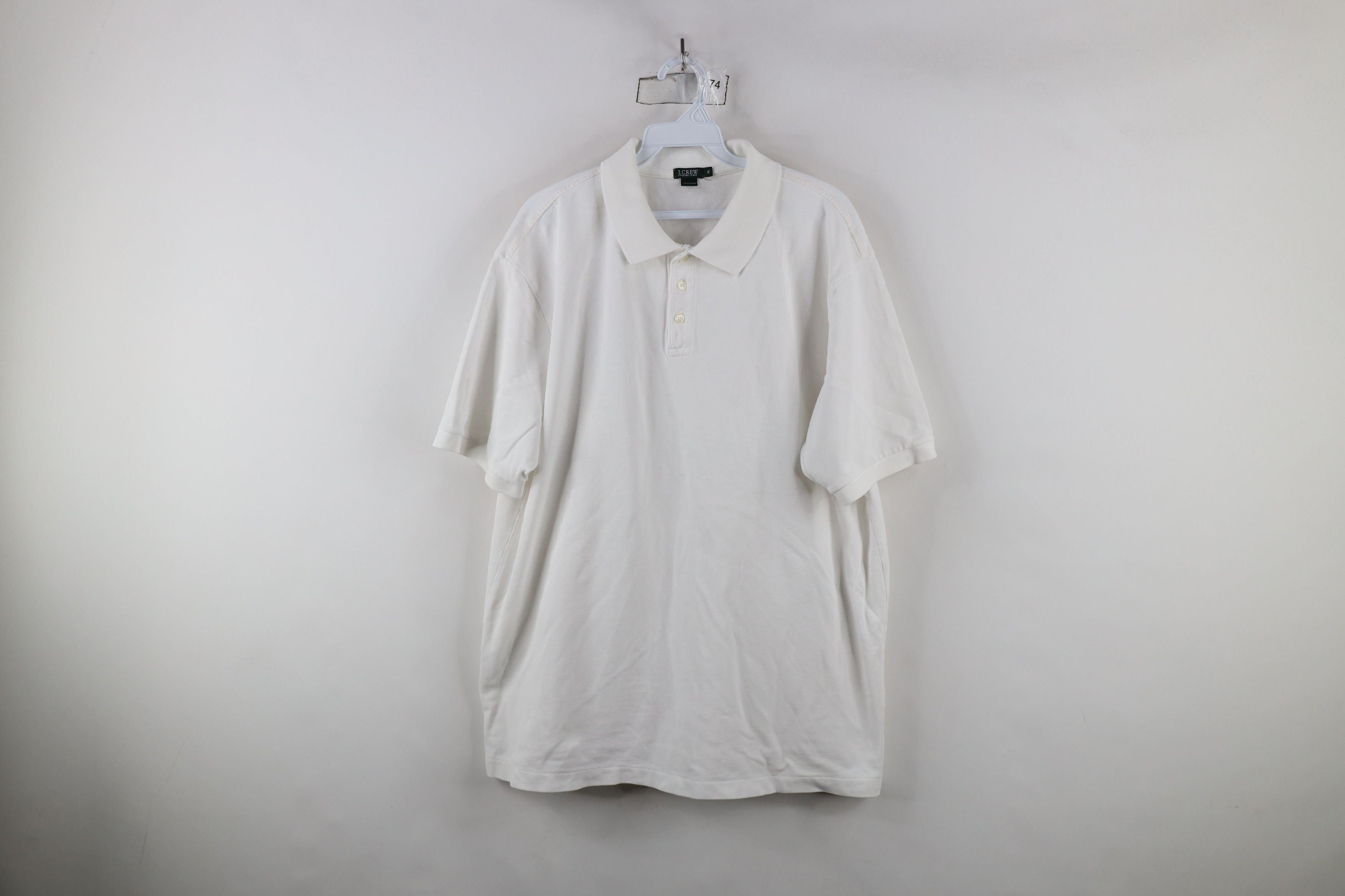 J.Crew × Vintage Vintage 90s J Crew Cotton Collared Golf Polo Shirt White Size US XL / EU 56 / 4 - 1 Thumbnail