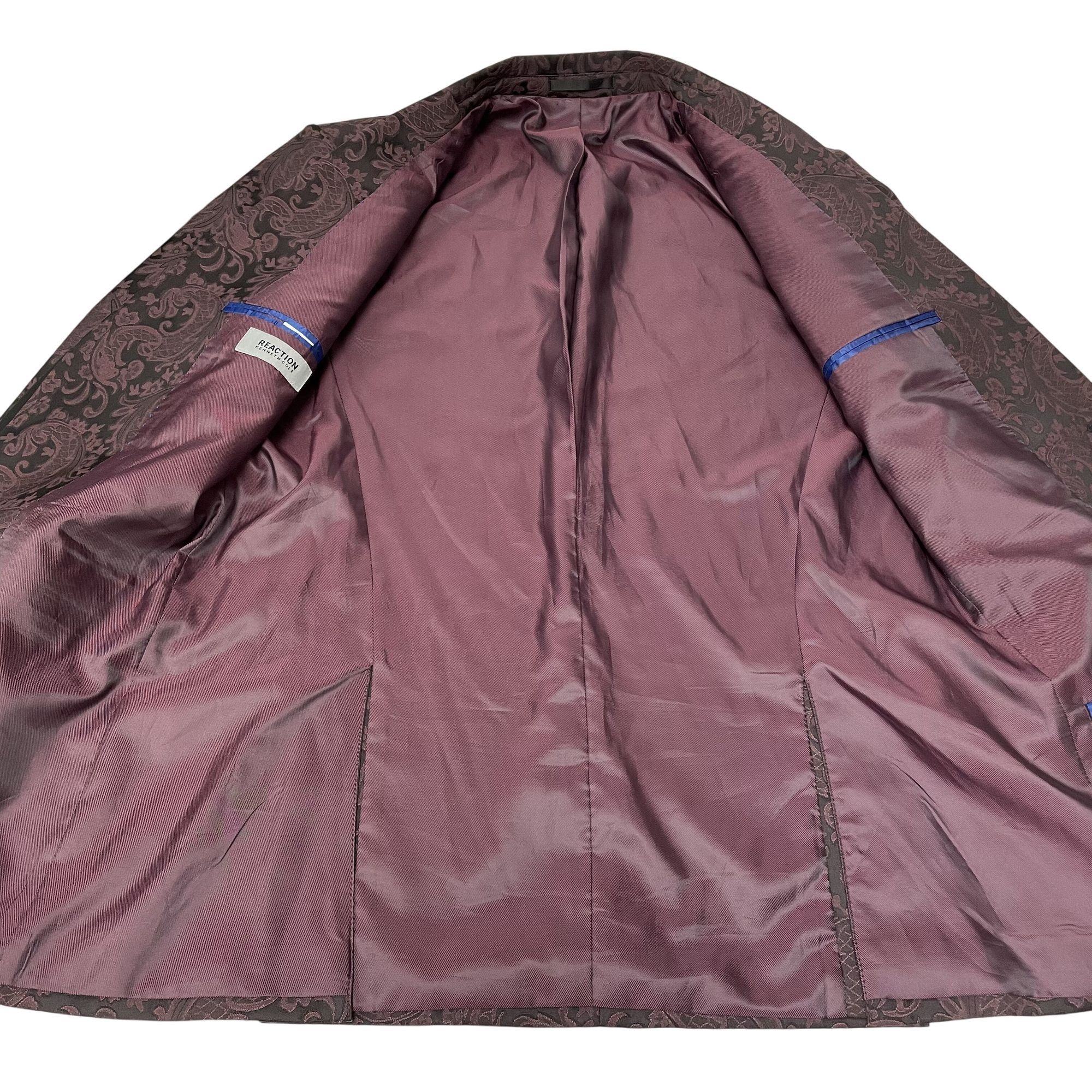 Kenneth Cole Vtg 50’s Style ROCKABILLY Jacket Kenneth Cole PLUM Black Tux Size 38L - 4 Thumbnail