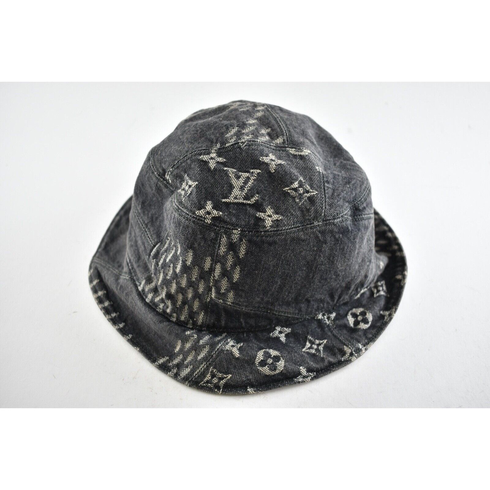 Louis Vuitton Louis Vuitton Nigo Black Monogram Logo Sun Bucket Hat M 58cm Size ONE SIZE - 2 Thumbnail