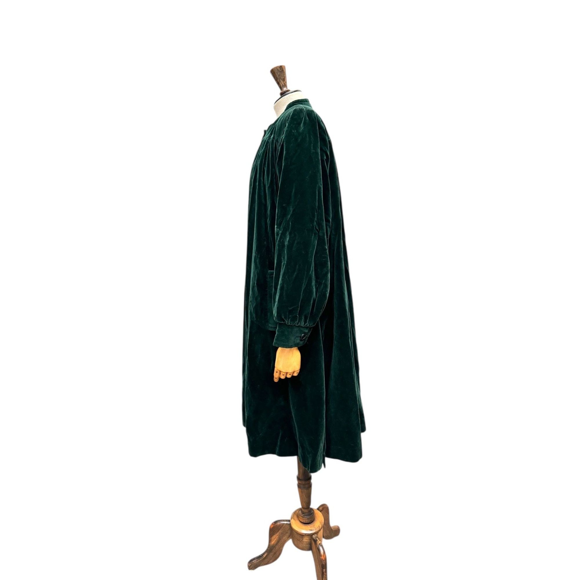 Yves Saint Laurent Vintage Green Velvet Coat Size L / US 10 / IT 46 - 3 Thumbnail