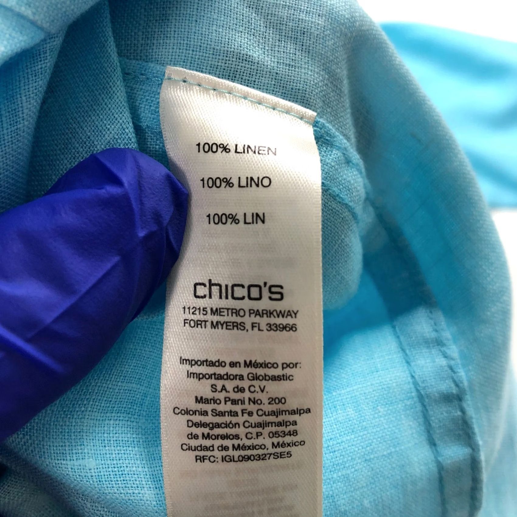 Vintage Chico's Shirt Button-Up Linen Blue LS Collared No Iron No Tag LG? 100% Linen Long Sleeve Casual Womens Regular Size L Size L / US 10 / IT 46 - 7 Thumbnail