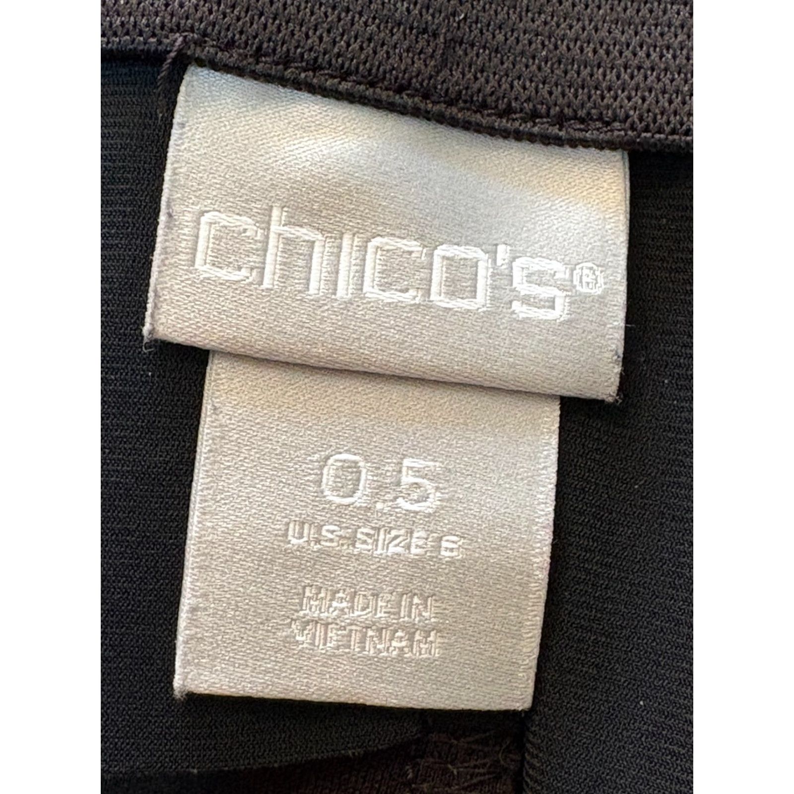 Vintage Chico's Pants Women Size 6 Black Stretch Waist Rayon Blend Straight Leg Ankle Size 28" / US 6 / IT 42 - 3 Thumbnail
