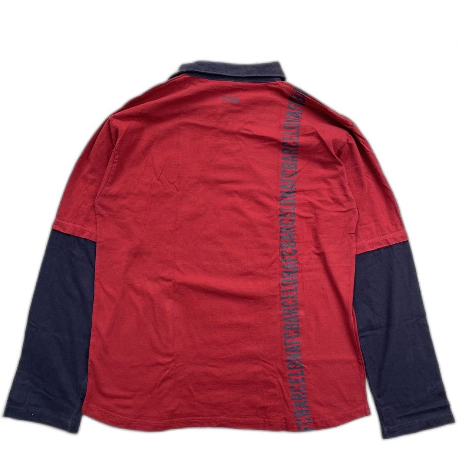 Vintage FCB Barcelona longsleeve rugby polo shirt official barca Size US L / EU 52-54 / 3 - 3 Thumbnail