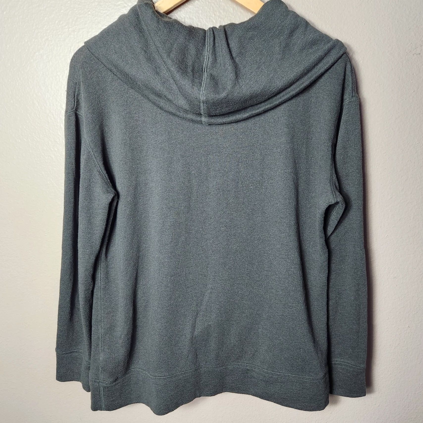 Lands' End VINTAGE Lands' End Canvas Womens Olive French Terry Cowlneck Hoodie Pullover-Size M Size M / US 6-8 / IT 42-44 - 4 Thumbnail